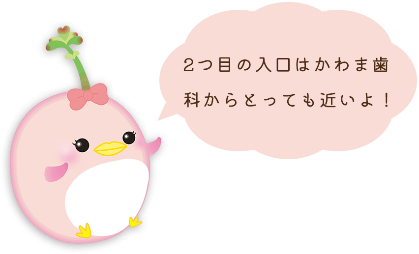 2つ目の入口はかわま歯科からとっても近いよ！